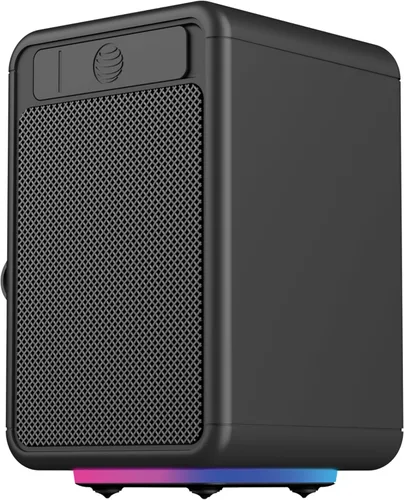Miniatura 3 de AT&T Essentials - Altavoz Bluetooth retro de 15 W, IPX6 impermeable, Bluetooth 5.3, modos de luz LED, control de graves y agudos, batería de 12
