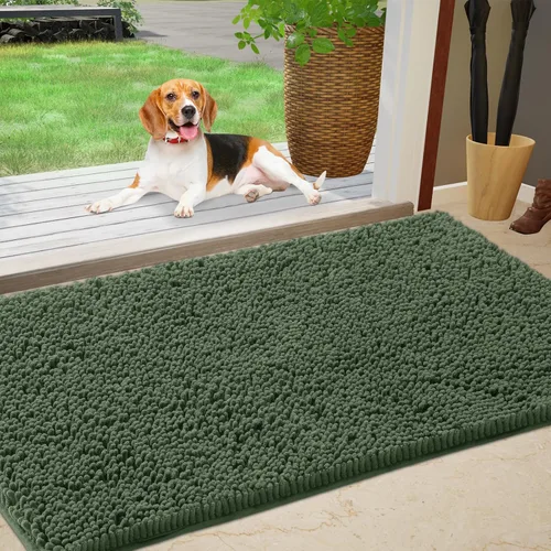 IM HOME Felpudo absorbente de chenilla para exterior de 60" x 36", tapetes lavables para perros antideslizantes para interiores, tapete de puerta