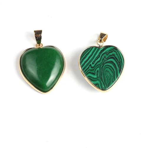 Miniatura 3 de 6 colgantes de piedra natural, colgantes de piedra de cristal en forma de corazón, dijes de piedras preciosas curativas de chakras y reiki, a granel