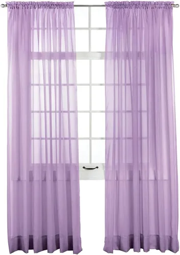 Miniatura 5 de Stylemaster Elegance Cenefa recta de gasa transparente, 60 x 14 pulgadas, color dorado