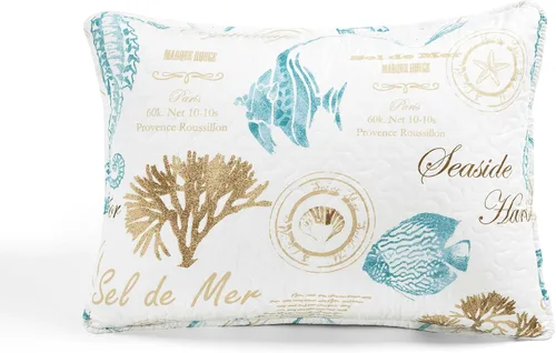 Miniatura 3 de Lush Decor Harbor Life - Juego de edredón reversible, juego de 5 piezas, tamaño individual/individual XL, azul y gris topo, juego de ropa de cama