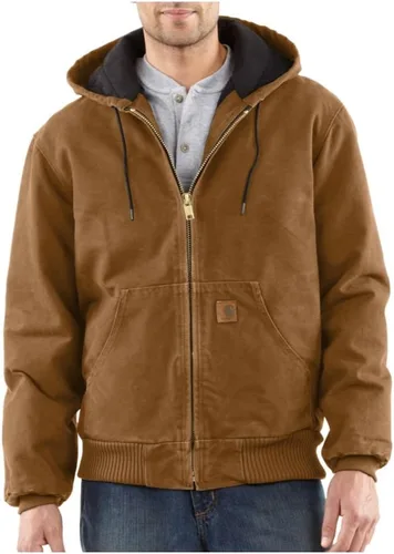 Carhartt Chaqueta deportiva acolchada con forro de franela para hombre, tallas grandes y altas