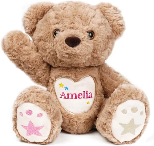 Oso de peluche personalizado con nombre bordado, oso de peluche personalizado, juguetes de oso de peluche personalizados para bebé, regalos de