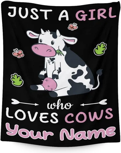 Miniatura 21 de Manta de vaca para niñas pequeñas, tamaño de regazo de 30 x 40 pulgadas, manta de felpa suave y peluda para regalo, manta negra linda para cama, sofá
