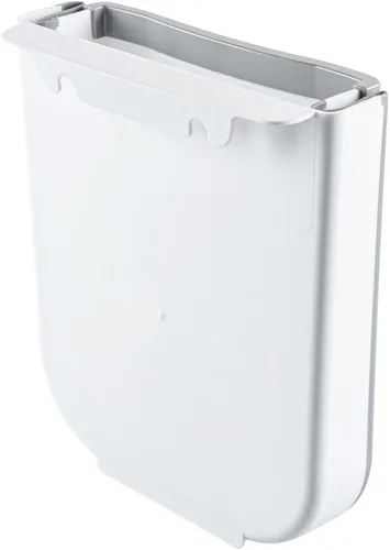 Miniatura 10 de Restaurantware RW Base - Cubo de basura plegable de 11.4 x 10 x 7.1 pulgadas, 1 bote de basura plegable, con ranura en forma de U, color gris, placa