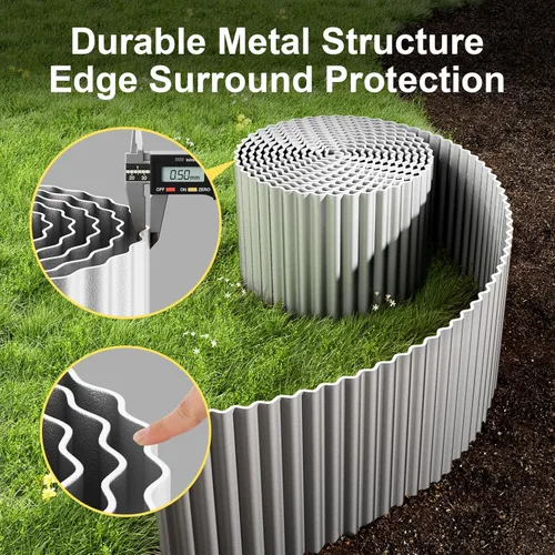Miniatura 3 de Land Guard Borde Corrugado para Jardín, Borde de Pavimentadora de Paisaje de 6" x 25', Borde Alto para Paisaje, Cerca para Jardín, Cama de Flores