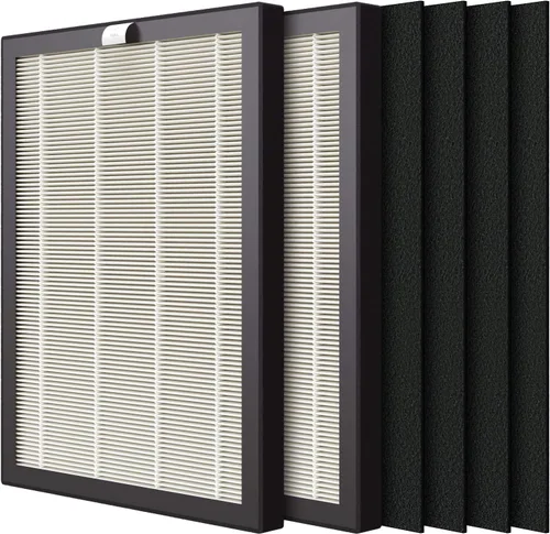 VEVA Paquete de 2 filtros de repuesto HEPA 9000 de alta calidad, incluye 4 prefiltros de carbono compatibles con purificador de aire VEVA ProHEPA