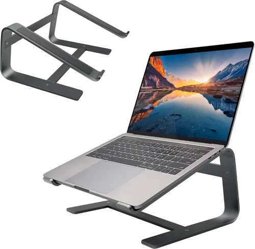 Macally Soporte de aluminio para laptop para escritorio, funciona con todos los MacBook/Pro/Air y portátiles de entre 10 y 17.3 pulgadas, elegante y