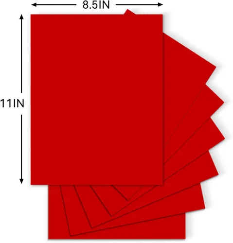 Miniatura 3 de 25 hojas de papel de cartulina roja, cartulina de 8.5 x 11 pulgadas para Cricut, papel de construcción grueso para hacer tarjetas, álbumes de Rojo