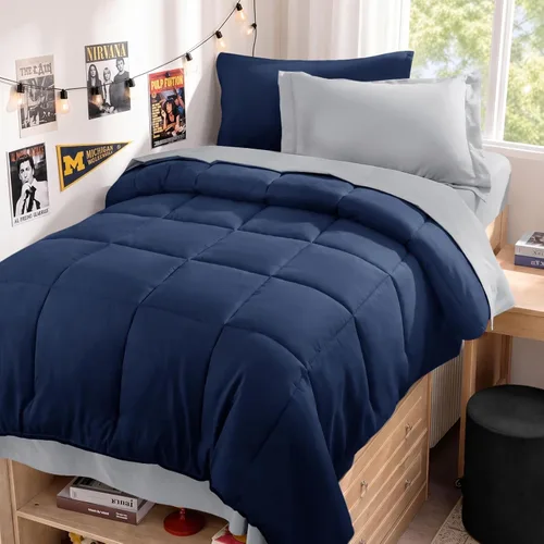 Miniatura 66 de JOLLYVOGUE Juego de edredón individual XL, cama ultrasuave en una bolsa, tamaño individual XL, 5 piezas, juego de ropa de cama certificado Oeko-TEX
