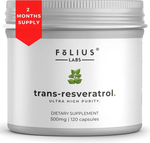 FOLIUS LABS Cápsulas de resveratrol de ultra alta pureza - 99% Trans-Resveratrol - Extracto de Knotweed japonés - Apoya la inmunidad, apoya el
