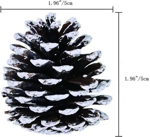 Miniatura 2 de Yahpetes 24 conos de pino de Navidad de 1.96 pulgadas con punta de nieve natural, decoraciones de piñas rústicas de Navidad para decoración y diseño