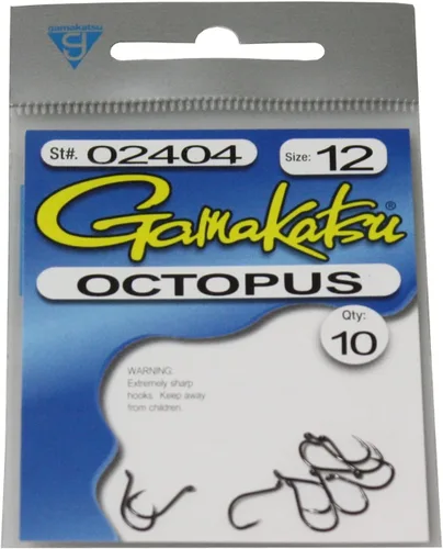 Gancho de pulpo Gamakatsu-10 por paquete Negro