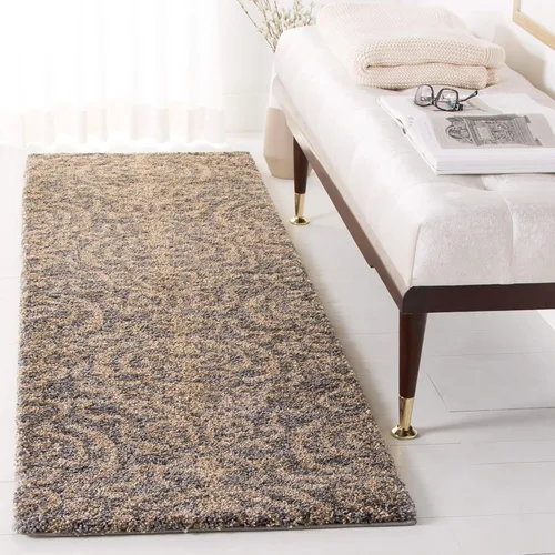 Miniatura 14 de Safavieh Florida Shag Collection SG462-1113 Alfombra afelpada de pasillo, crema y beige., Polipropileno, Crema / Beige