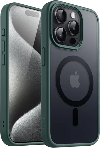 Miniatura 20 de JETech Funda magnética para iPhone 15 de 6.1 pulgadas, compatible con MagSafe, translúcida mate, delgada, a prueba de golpes, color negro