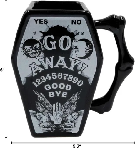 Miniatura 4 de Kreepsville 666 Taza de ataúd Criatura de la noche ir lejos Ouija Skull Cross Bones, negro, talla única