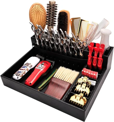 Caja de almacenamiento de peluquería, soporte para herramientas de peluquería, caja de almacenamiento grande desmontable multifuncional, soporte