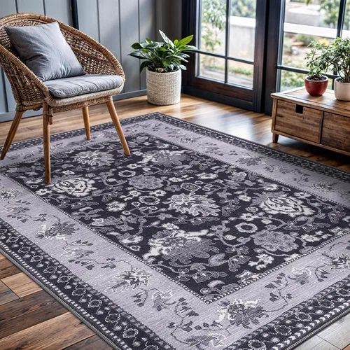Miniatura 73 de CAMILSON Alfombras modernas de lujo para sala de estar, alfombra abstracta vintage de 4 x 6, suave, pelo medio, resistente a las manchas, fácil