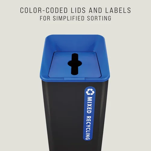 Miniatura 7 de Rubbermaid Commercial Products Sustain - Contenedor decorativo de 15 galones, negro/verde, interior para edificios de oficinas, patios de comida