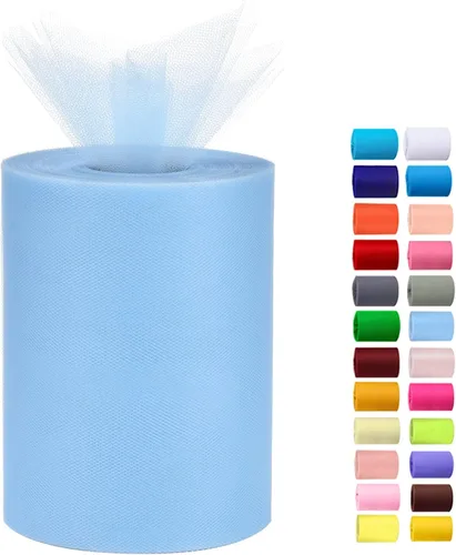 Rollos de tul de 6 pulgadas por 100 yardas (300 pies) de tela de carrete de tul para bricolaje, faldas tutú, bodas, baby shower, manualidades,