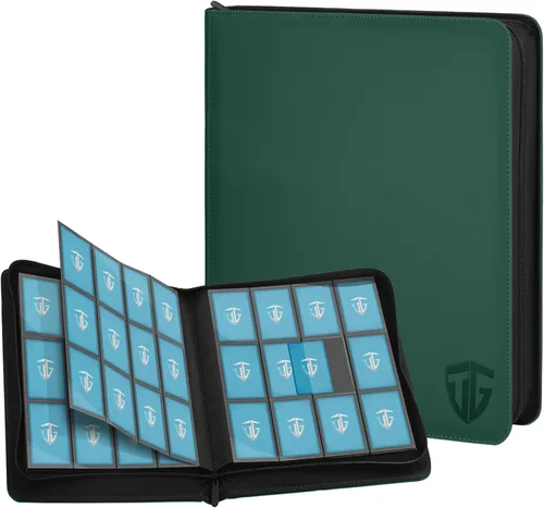 Miniatura 24 de Carpeta con cremallera de 12 bolsillos para 720 tarjetas, bolsillos laterales seguros de carga, carpeta de álbum de tarjetas intercambiables, Negro