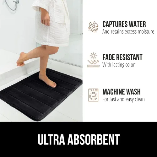 Miniatura 6 de Gorilla Grip - Alfombra de baño de espuma viscoelástica de 24 x 17 pulgadas, original, de primera calidad, suave, absorbente, gruesa, lavable a
