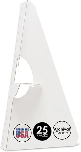 Lineco Paquete de 25 Soportes de Caballete de Cartón de 9 Pulgadas, Soportes de Caballete Autoadhesivos para Letreros de Exhibición, Lienzo, Blanco