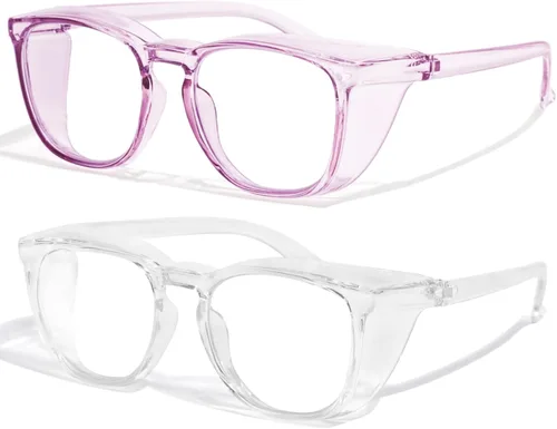 Miniatura 2 de Gafas de seguridad antivaho transparente con bloqueo de luz azul para protección ocular, gafas de enfermería para mujeres y hombres A9 púrpura