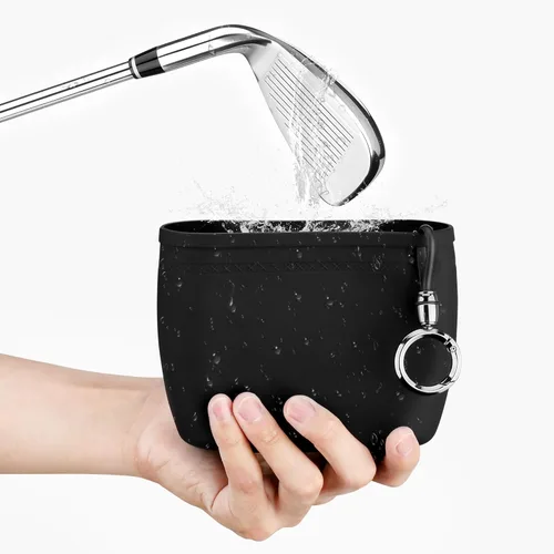 MOSTY Golf Club & Ball Cleaner Bag,Durable Golf Club Cleaning Kit and Ball Washer Pouch,Club Cleaner for Golf Bag, Golf Gifts for Men Women Golfers