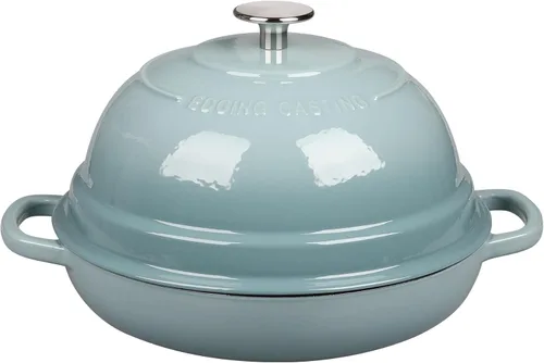 Miniatura 7 de EDGING CASTING Olla de horno holandés de hierro fundido esmaltado con tapa, horno de pan redondo para hornear pan de masa madre casero, 6 cuartos
