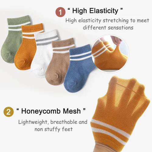Miniatura 4 de ZURLEFY Nuevos calcetines de malla de verano para bebés, niños y niñas pequeñas, calcetines para recién nacidos, accesorios esenciales para bebés