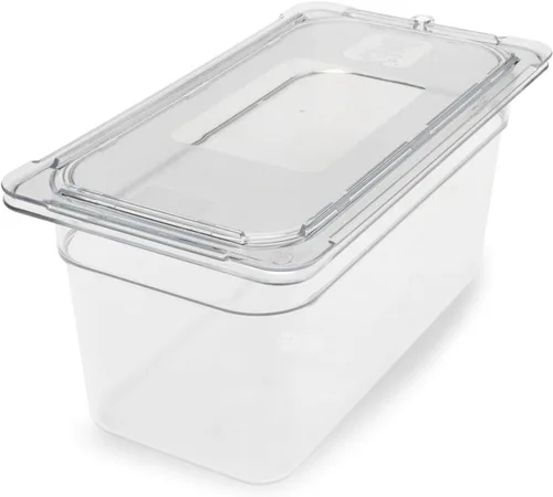 Miniatura 2 de Carlisle FoodService Products Pan de plástico para alimentos 1/4 tamaño 4 pulgadas de profundidad transparente
