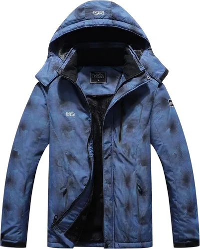 Pooluly - Chaqueta impermeable de invierno, esquí, snowboard, para hombre, con capucha, rompevientos.