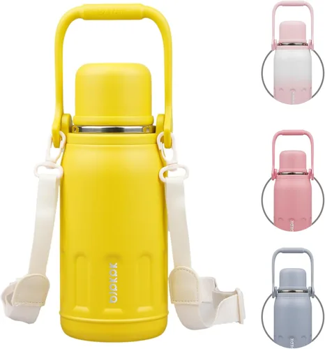 Miniatura 28 de BJPKPK - Botellas de agua termoaisladas de 27 onzas con tapa y asa de transporte, botellas de agua de acero inoxidable libres de BPA para la Verde