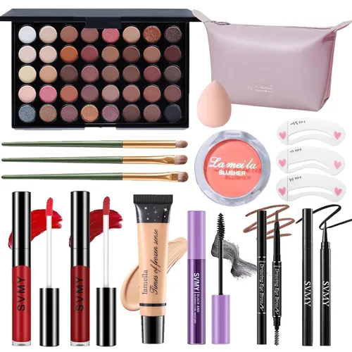 Miniatura 15 de Set de maquillaje para mujeres, kit completo de maquillaje para principiantes y profesionales, juego de maquillaje de viaje para adolescentes