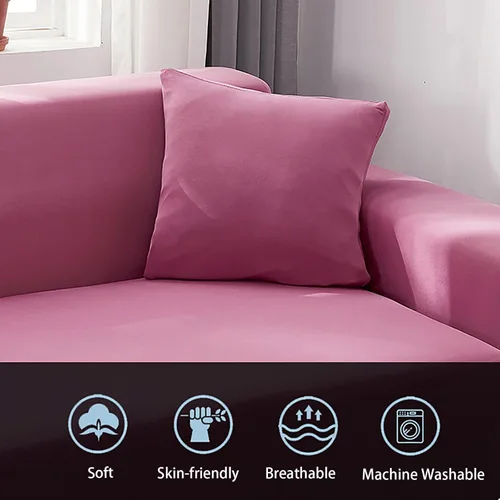 Miniatura 6 de Konsilsa Funda elástica para sofá en forma de L, funda completa para sofá de 1/2/3/4 plazas, protector de muebles suave, antideslizante, lavable a