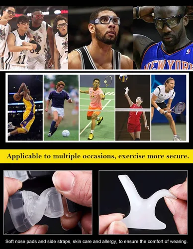 Miniatura 4 de SHEEN KELLY Gafas deportivas profesionales para adultos, gafas de seguridad protectoras para baloncesto, gafas de baloncesto para hombres con Azul