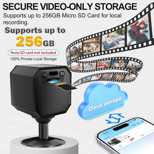 Miniatura 8 de Mini cámara – Mini cámara de seguridad inalámbrica 4K mejorada 2026, pequeña cámara WiFi para interiores con visión nocturna sin brillo, alertas