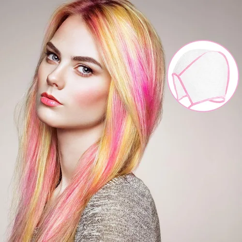 Miniatura 6 de 6 piezas de tapa de resaltado para el cabello Frosting Cap Highlight para color de tinte con ganchos de plástico para colorear el cabello, kit
