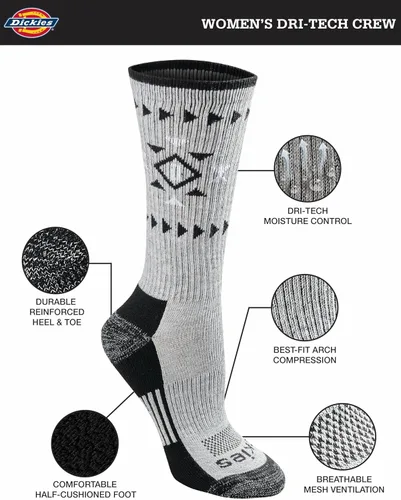 Miniatura 3 de Dickies Women's Dri-Tech Fashion Moisture Control Crew Socks (6, 12 Pairs)