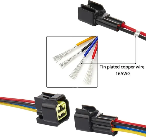 Miniatura 3 de Conector de cable eléctrico de 2 pines, enchufe impermeable macho hembra de 16 AWG, enchufe de desconexión rápida, adecuado para automóvil, camión