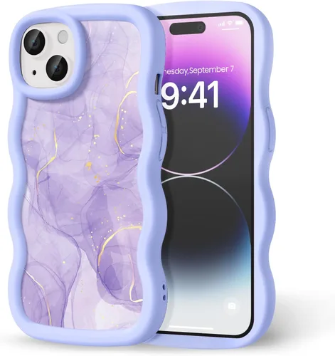 Miniatura 274 de Compatible con iPhone SE/8/7 Funda para Mujeres y Niñas, Marco Ondulado Rizado con Patrón Lindo, Estética Delgada Suave Silicona TPU Parachoques