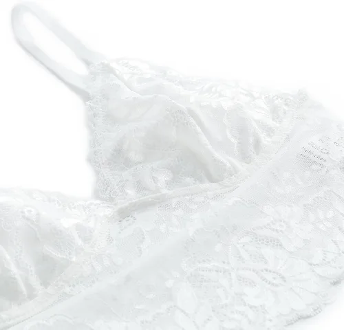 Miniatura 4 de Vorixia - Linda camisola de encaje sin mangas para mujer, bralette de doble capa con cuello en V profundo y soporte
