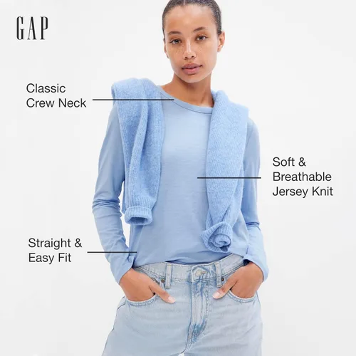 Miniatura 2 de GAP Camiseta Foreversoft de manga larga con cuello redondo para mujer
