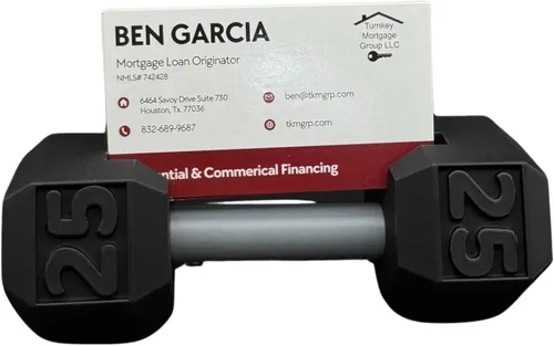 Miniatura 4 de Paquete de accesorios de escritorio con temática de gimnasio, soporte para tarjetas de visita con mancuernas, organizador de bolígrafos con pesas