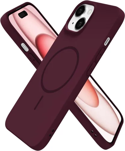 Miniatura 261 de oakxco Funda de silicona Mag Safe para iPhone 17 Pro Max, funda magnética delgada y fina compatible con carga inalámbrica MagSafe, bonita funda Negro