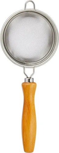 Miniatura 2 de Shin-Etsu Works TS - Colador de té, fabricado en Japón, acero inoxidable, uso comercial, mango de madera, tipo profundo, II (10170) 063119