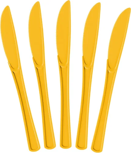 Miniatura 18 de Exquisite Cuchillos desechables de plástico azul claro, 100 piezas, cubiertos desechables de plástico azul claro resistente, cubiertos desechables