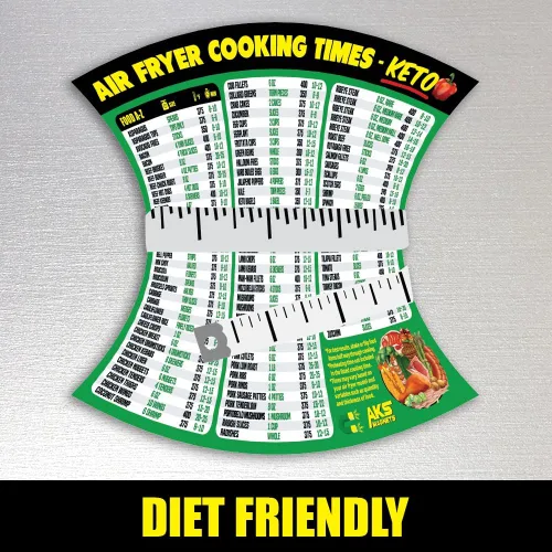 Miniatura 5 de Imán con hoja de referencia de la freidora de aire, Edición Keto - Tabla de tiempos de cocción de la freidora de aire para 100 alimentos keto - Guía