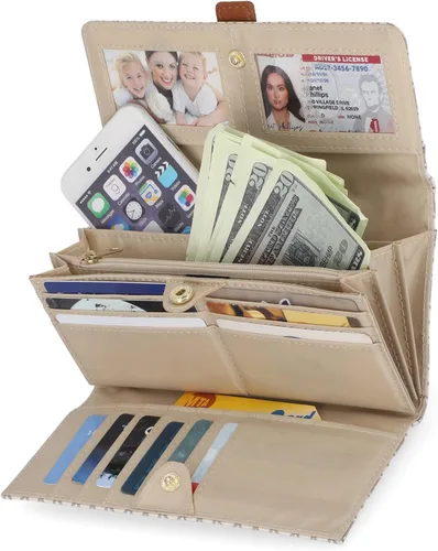 Miniatura 2 de Mundi - Cartera File Master con bloqueo RFID para mujer, con bolsillo para cambio